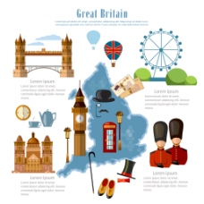 英国特色旅行插画