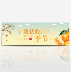 淘宝天猫电商收获的季节秋季美食橘子海报