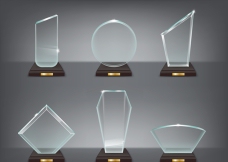第一写实现代玻璃水晶奖杯
