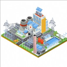 会议卡通环保发电厂插图