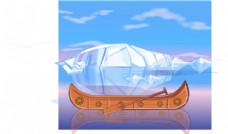 冰川与木船FLA素材