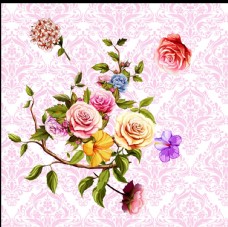 欧式花纹背景粉色欧式花卉底纹背景