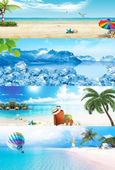 夏季海边海报广告背景