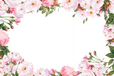 浪漫边框浪漫粉色花朵边框元素