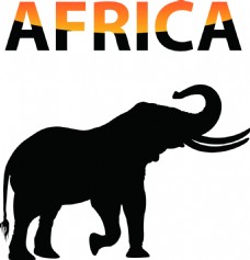 巨型海报大象非洲矢量海报