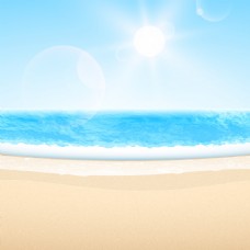 夏日风光矢量海洋风景沙滩阳光夏日背景