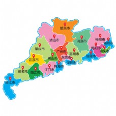 广东省区域地图矢量素材