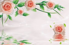 甜美玫瑰背景墙