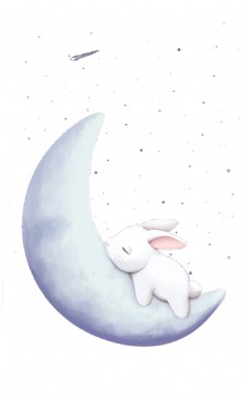 中秋月亮玉兔元素