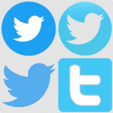 特色蓝色推特logo免抠png透明图层素材