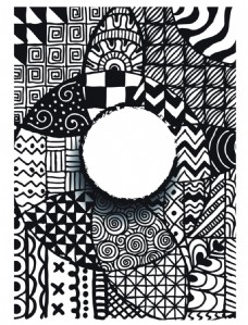 创意图形几何图形黑白创意涂鸦抽象背景