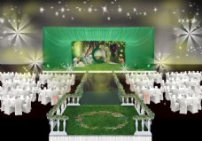 森系绿色婚礼工装效果图
