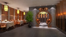 餐饮空间中式风格餐饮商业空间大厅效果图设计图片