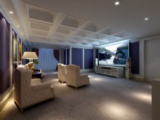 大气酒店会议室3D渲染效果图