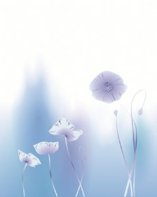 花朵创意蓝色花朵室内移门创意画