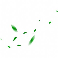绿色叶子漂浮的绿叶装饰png元素素材