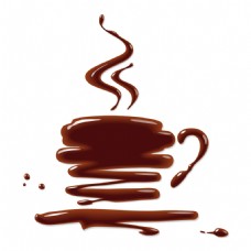 咖啡杯手绘咖啡香味元素