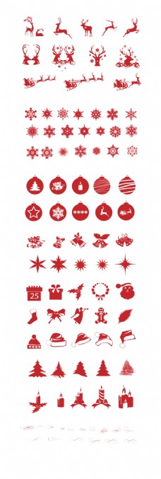 圣诞节红色元素图案