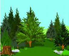 森林树木风景矢量素材