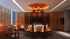 餐饮空间新中式风格餐饮商业空间大厅效果图设计图片