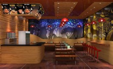 餐厅3D效果图模板