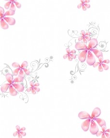 花朵创意移门创意画粉色手绘花朵花纹