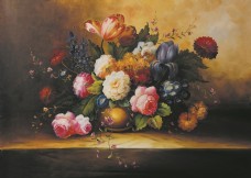 静物油画精美静物花卉油画背景墙