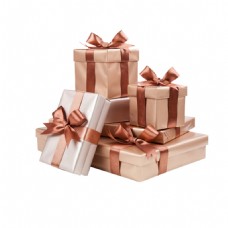 礼品包装咖啡色包装礼品盒素材图片