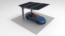 3D车模单车位车棚3D模型文件素材