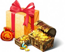 礼品包装金色礼品盒包装素材图片