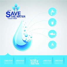 环保水源蓝色公益保护水资源环境矢量素材