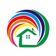 标志设计七彩虹幼儿园logo设计园徽标志标识