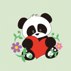 失量卡通可爱熊猫