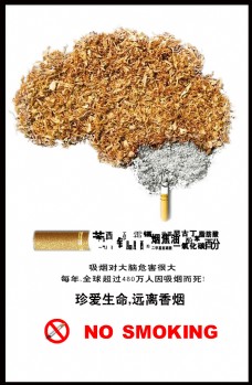 平面设计禁烟烟草创意公益海报珍爱生命远离香烟