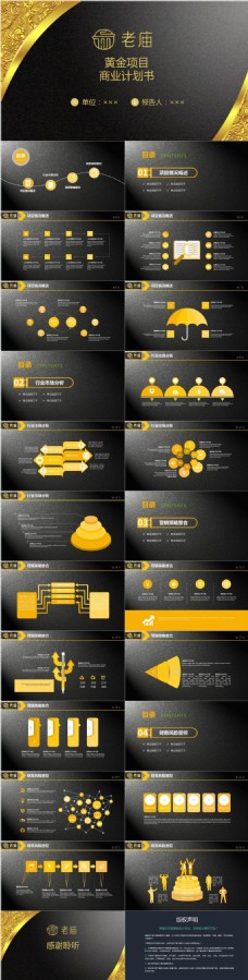 奢华黄金产业项目商业计划书PPT模板