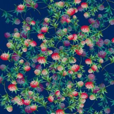 高清油画草莓元素数码印花面料定位印花