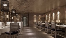 新中式大气餐饮空间大厅效果图设计图片