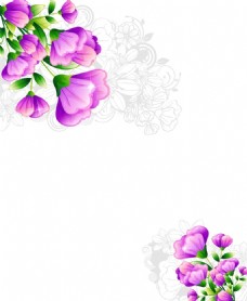 紫色梦幻花朵漂亮移门图