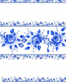 花朵创意素雅蓝色花朵室内移门创意画