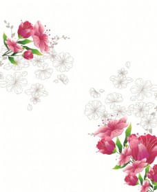 花朵创意移门创意画粉色手绘花朵