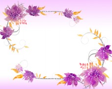 花朵创意创意紫色花朵装饰画素材