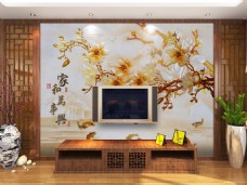 中式风格样机样板房背景墙