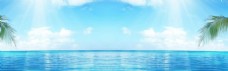 蓝色海洋海水banner背景