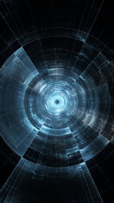 蓝色科幻圆形线条h5背景素材