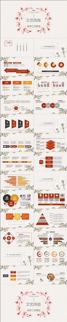 文艺分割商务汇报模板ppt创意设计