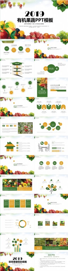 水产品绿色有机生态农业水果蔬菜农产品ppt模板