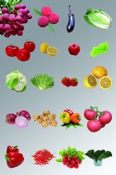 水果果实一组写实水果蔬菜源文件
