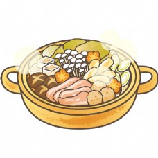 视频模板手绘食品涮锅元素素材