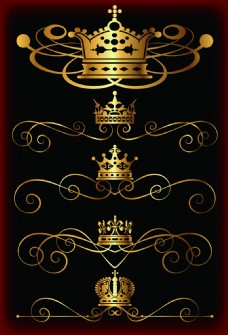 皇宫高贵皇冠精致流线条网页设计标签