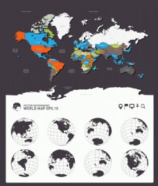 标签数字图标世界地图